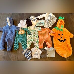 Baby Boy 3-6M Clothing Lot & Halloween Pumpkin Costume